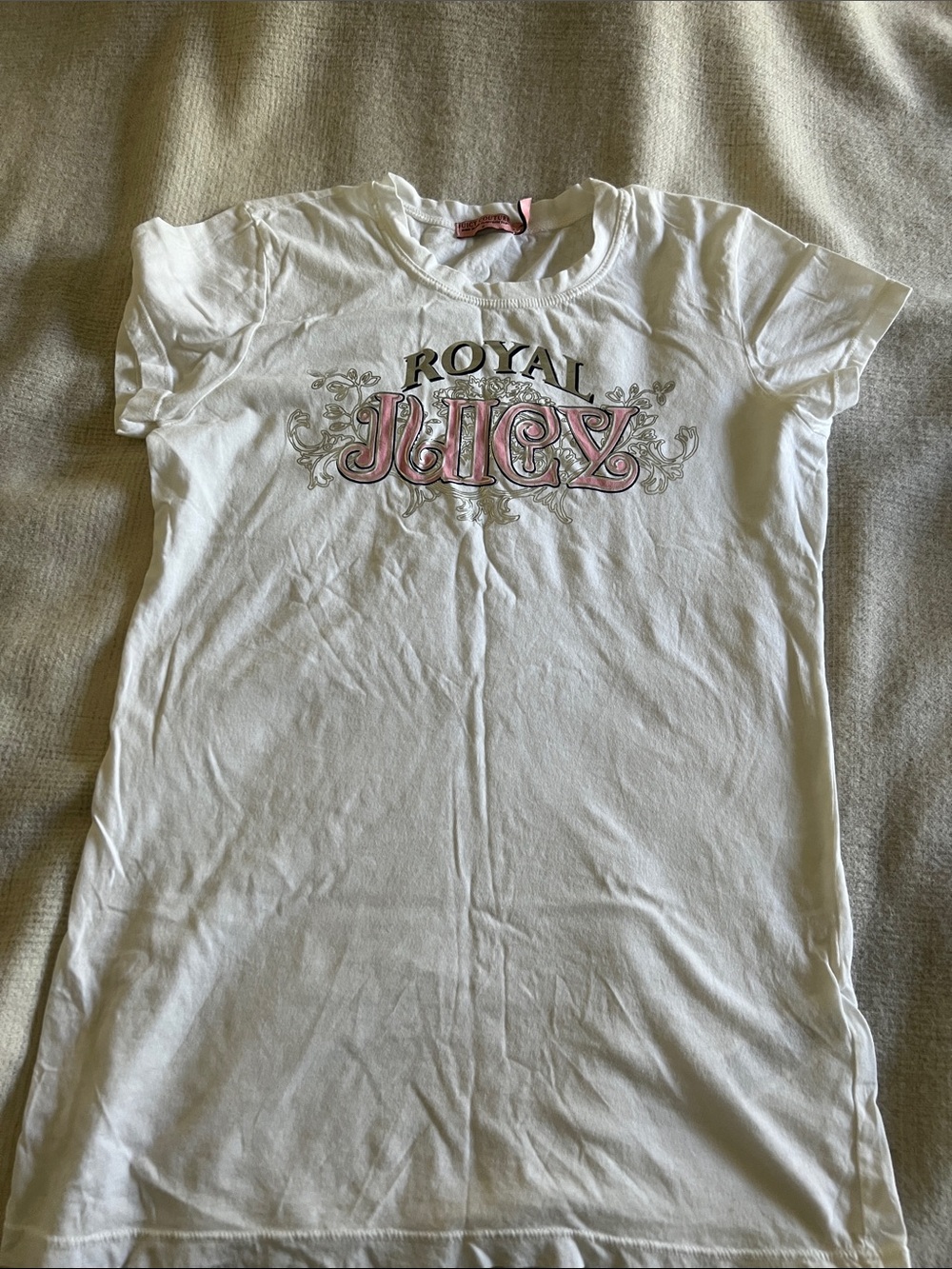Juicy Couture White Tee with Pink Logo